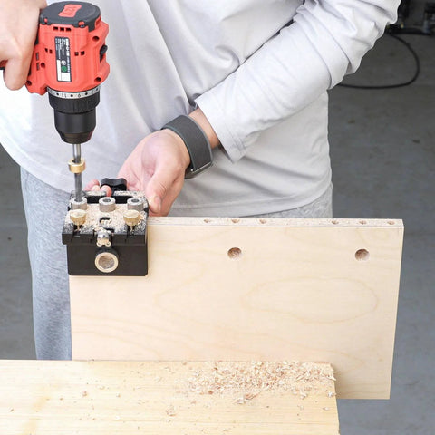 Pro Shop Quality High Precision Woodworking Hole Punch Tool Dowel Jig For Accurate Hole Location In Furniture Assembly And DIY Projects Aluminum Alloy Construction For Long Lasting Performance in use.
