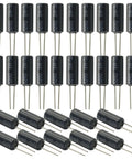 30 Pieces SW-520D Vibration Sensor Ball Tilt Switches For DIY Electronics, Metal Ball Tilt Sensor Modules, Shake Detection Sensor For Prototyping And Smart Projects, black cylindrical parts with 2 pins