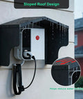 Heavy Duty Aluminum EV Charger Cover Rain Shield For Wall Mounted Electric Vehicle Stations Weatherproof Outdoor Guard with sloped roof design.
