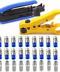 Coax Cable Crimping Tool Kit With Adjustable Thumb Screw And Non Slip Handle For RG6 RG59 RG11 F Connectors with accessories