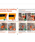 Instructions for installing 30 Miles Solar Electric Fence Charger For Livestock With Adjustable 6KV To 12KV Output, visual guide.