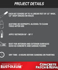 Project details for Concrete Patch And Repair Two Part Epoxy For Indoor And Outdoor Use 24 Oz Gray Pro Grade with application tips.