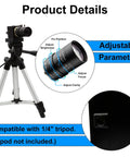 5-50mm Varifocal Lens Webcam With Full HD 1080P, 120fps High Speed USB Camera on tripod, auto focus and adjustable clarity