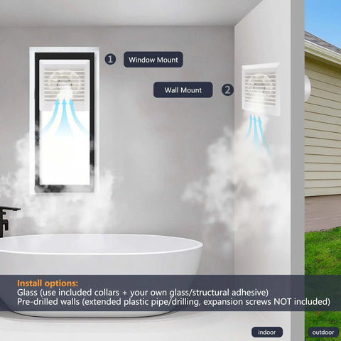 Solid Build Window Shutter Exhaust Fan Boasting Intake And Exhaust Modes Wall Mounted Ventilation Blower for bathroom installation