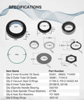 All In One Front Axle Seal Kit For Dana 50/60 Front Axle On Ford Super Duty Excursion F250 F350 F450 F550 1998-2004 specifications
