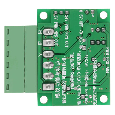 Circuit board of 0 To 5V And 0 To 10V Analog Input To PWM Converter With Dual Outputs, 2KHz To 20KHz Range, PNP And NPN 5V And 24V Compatible