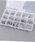 140 Piece Square Parallel Bond Kit Flat Head Machine Keys Connective Pins Solid Steel Build For Tight Workpiece Connections Good For DIY Shelves Electrical Appliances Pro Workshop Assembly This Heavy Duty Key Set Is A Game Changer For Repairs. open plastic case with solid steel square machine keys