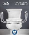 3 Inch Raised Toilet Seat With Grippy Handles For Easy Sitting And Standing, Heavy Duty Construction With Secure Hinges