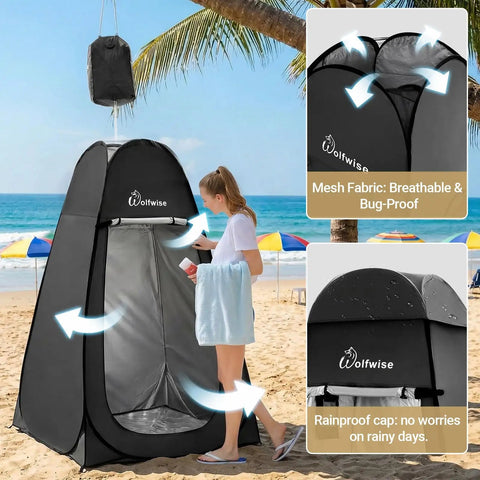 Easy Pop Up Shower Tent With Floor Portable Instant Changing Booth Privacy Bathroom For Beach Camping And Outdoor Use