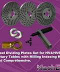 Heavy Duty Steel Dividing Plates Set For HV4 And HV6 Rotary Tables With Milling Indexing Kit and manual