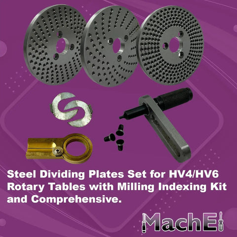 Heavy Duty Steel Dividing Plates Set For HV4 And HV6 Rotary Tables With Milling Indexing Kit and manual