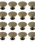 Rock Solid Vintage Antique Brass Cabinet Knobs For Dressers And Drawers Heavy Duty Zinc Alloy Build with Patina Finish, 16 Pieces