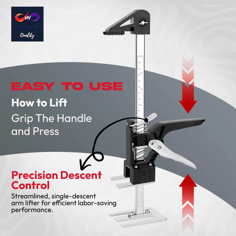 Two Pack 12 Inch Lever Tool Lifts Labor Saving Handle Set For Wall Tile Locator And Cabinet Lifting No Sweat Easy Grip