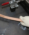 Heavy Duty Wire Brush Set With 14 Inch Beech Wood Handles For Beating Rust And Paint Removal, glove holding brush