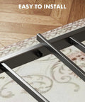 Heavy Duty Full Size Bed Frame With Headboard And Footboard, Rock Solid Steel Wood Hybrid Build, easy to install metal slats view.