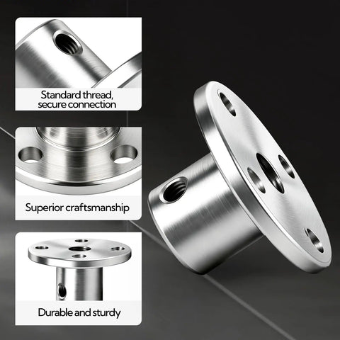 Badass Durability 5Mm Rigid Flange Coupling Kit Motor Shaft Connector with standard thread for secure connection.