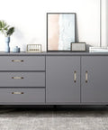 Grey dresser with two pack ceramic and zinc alloy vintage cabinet knobs in rich brown with floral motif and five inch hole spacing