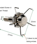 Small Game Broadheads 100 Grain Mixed Judo And Hammer 12 Pack with broadhead case, showing stainless steel spring arm design.