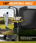 Top Shelf Heavy Duty Golf Cart Side Mirrors Featuring A Straight Up Easy No Sweat Roof Mount Zero Shudder Clarity 180 Degree Precision Swivel Fits Square Tube Carts Smooth Cruising Vibes with adjustable angle.