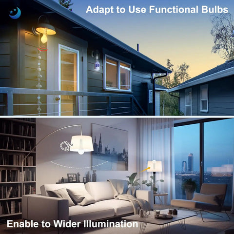 Flexible E26 Socket Extender Adapter With Adjustable Reach used in outdoor and living room lighting for wider illumination