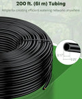Coiled 200 Ft 1/4 Inch Drip Irrigation Tubing Blank Distribution Tube PVC For Garden Watering System with diameter details.