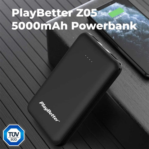 Range-Ready Golf Launch Monitor And GPS Handheld Bundle With Large Color Touchscreen, 43K Courses, Tempo And Stroke Length Tracking, Plus 5000mAh Charger And Hard Case showing powerbank