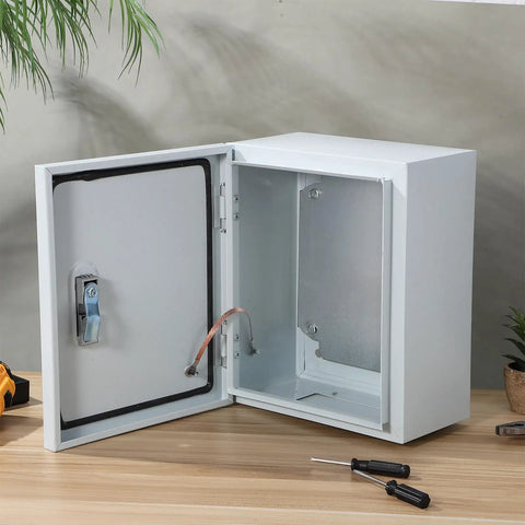 Heavy Duty Wall Mount Stainless Steel Electrical Junction Box Weatherproof Outdoor Power Distribution Enclosure open view
