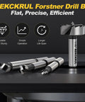 Top Shelf Forstner Bit Set 8 Piece Heavy Duty Woodworking Drill Bits For Clean Flat Bottom Holes, 1-1/8 inch precision bit.