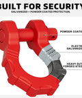 Beefy Heavy Duty 80000 Lb Break Strength D Ring Shackles 3/4 Inch Clevis Shackles shown with powder coating and galvanization.