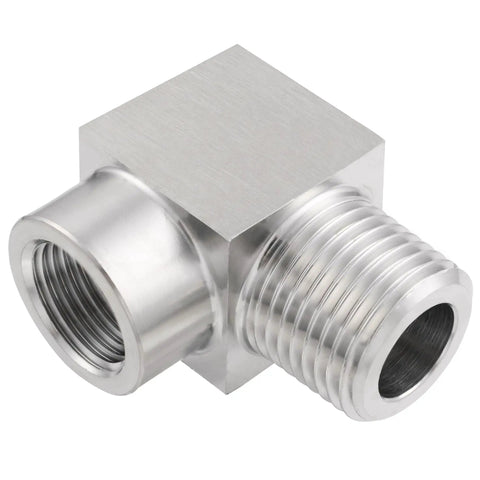 Stainless Steel 304 90 Degree Street Elbow 1 Quarter Inch MNPT To 1 Quarter Inch FNPT Pipe Fitting, Corrosion Resistant
