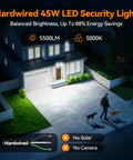Badass Heavy Duty Dual Head Led Exterior Flood Light With 45 Watt Power And 5500 Lumens Kickin Brightness illuminating a driveway at night.