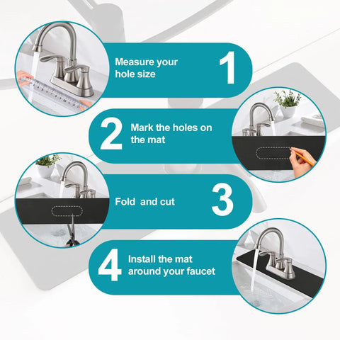 Custom Cut Kitchen Sink Faucet Mat Total Sink Hero Kick Splatter To The Curb With This Thick Absorbent Antisplash Countertop Protector Ditch Messy Towels And Trim Fits Multi Hole Faucets Like A Dream