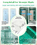 All In One Seed Starter Kit With Dual Grow Lights 2x24 LED Full Spectrum For Indoor Seedlings with humidity domes and drainage holes.