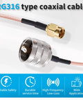 SMA Male To PL 259 Male Coax Cable 1 Foot RG316 50 Ohm Antenna Adapter silver-plated copper core visible