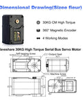 Two Pack Beefy 30Kg High Torque Serial Bus Servo Motor 12V with 360 Degree Programmable Magnetic Encoder diagram