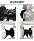 Heavy Duty Air Operated Double Diaphragm Pump 35 Gpm Pushing Up To 100 Psi Polypropylene Body showcasing detailed views and construction.