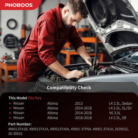 Mechanic working on Nissan Altima engine for Hydraulic Power Steering Rack And Pinion Assembly For 2013-2018 2.5L and 3.5L models