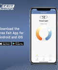 Smart RGBW Landscape Light Fixture app interface on smartphone for WiFi control with Alexa and Google.