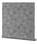 Top Shelf Sleek Silver Metallic Wallpaper Featuring Bold Geometric Dots And Textured Fibrous Finish With Paste The Wall Application For A Straight Up Dope Indoors Accent Wall Made In Usa, showcasing geometric dots design.