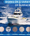 Heavy Duty Rubberized Non Slip Spray Coating Delivers Rock Solid Grip For Wet Patios Decks And Pool Areas providing durable coating on fiberglass boat surface.