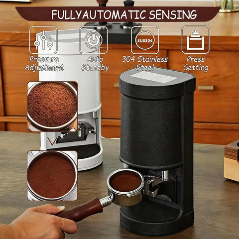 58 Millimeter Electric Coffee Tamper Delivers Calibrated Pressure Control And Non Stick Surface For No Sweat Operation And Smooth Pulls Every Time You Fire Up The Machine with stainless steel and digital controls.