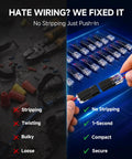50 Pack Quick Wire Connectors Kit No Solder Push In Double Wire Plug In Connector With Locking Buckle For LED DIY And Low Voltage Circuits 22 18 AWG 2 Pin Flame Retardant visualization of hands using connectors