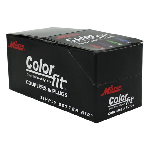 Box of Blue T-Style Pneumatic Couplers One Quarter Inch NPT Male Box Of 10 No Fuss Quick Connects Color Coded For Air Lines