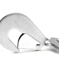 Snap hook detail of Axle Tie Down Strap Kit With Ratchet And Snap Hooks 2 Inch By 114 Inch Silver Series 4 Pack 3300 Pound Safe Working Load Cordura Wear Pad For Superior Abrasion Resistance.