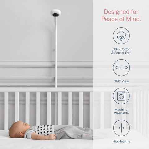 Baby in Breathing Wear Sleeping Bag For Baby, Size Small 3 To 6 Months, Pebble Grey, sensor free breathing motion monitoring pattern.