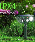 Outdoor Solar Powered Ultrasonic Animal Repeller With Motion Sensor And LED Flashing Light, Waterproof Yard Pest Deterrent