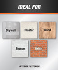 Fast N Final Lightweight Spackling Patch And Prime In One Step For Walls White Gallon shown as ideal for drywall, plaster, wood, stucco, brick.