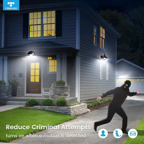 3 Pack Motion Sensor LED Bulbs A19 E26 13W 100W Equivalent Dusk To Dawn Light 5000K Daylight Infrared PIR Sensor Indoor Outdoor Security For Garage Porch Stairs Weatherproof Easy Install on house exterior at night
