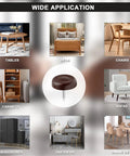 9-image collage showing wide application of 60 Pcs Nylon Furniture Sliders Set For Table And Chair Legs Nail On Round Floor Protectors.