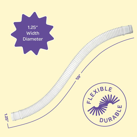 Above Ground Pool Hose Set 1.25 Inch Diameter, 59 Inch Long, 2-Pack Replacement Pump Hose for Pool Filter, Leakproof and Flexible